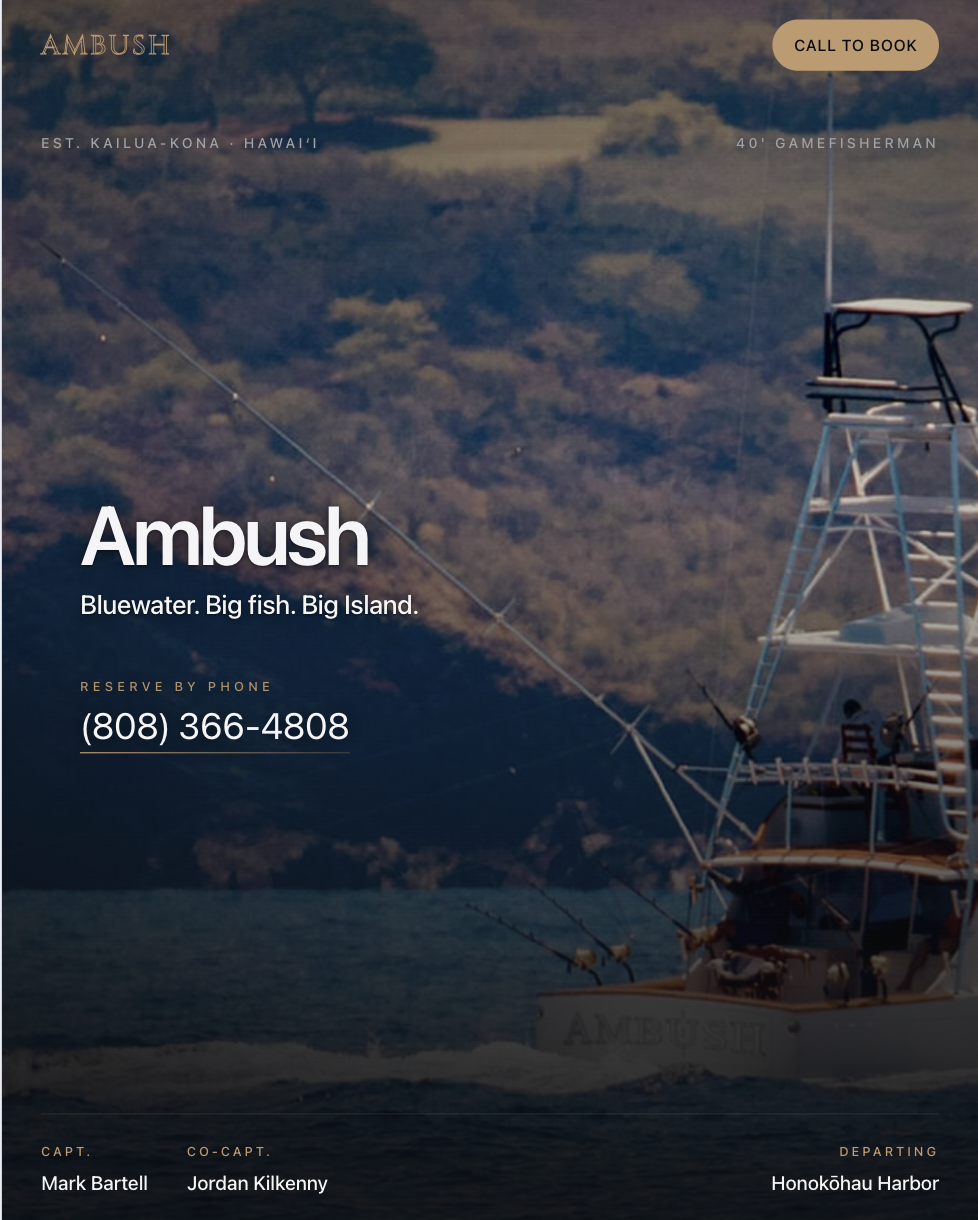 Ambush Sportfishing website